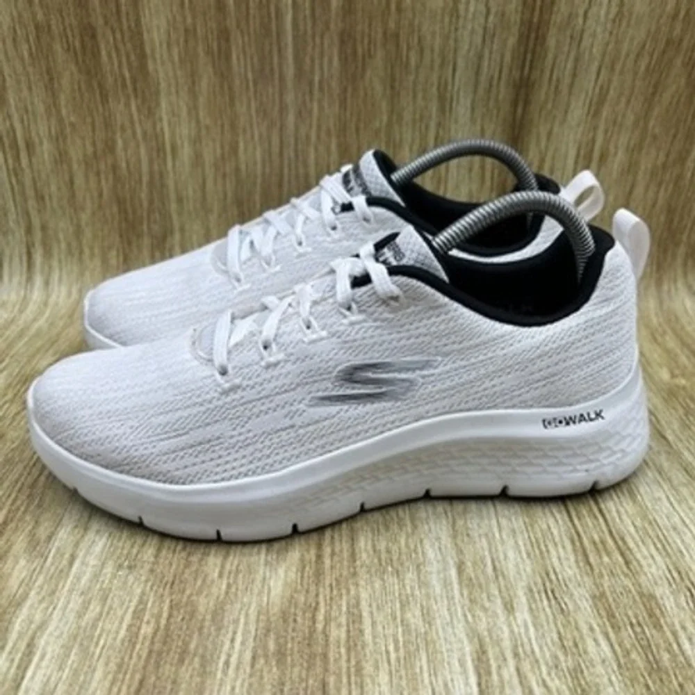 Skechers Go Walk Flex Men's Shoe Size 7.5‎ White Shoes Walking Sneakers 216481